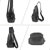 Bolso bandolera para hombre, bolso bandolera de cuero con pu