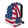 Mochila de viaje con bandera americana, mochila escolar, moc