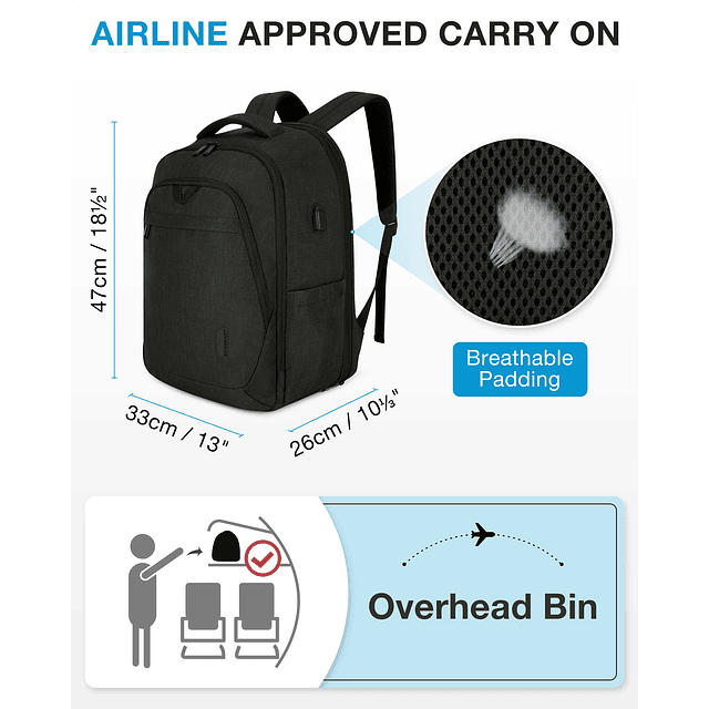 Mochila para computadora portátil para hombres y mujeres Moc