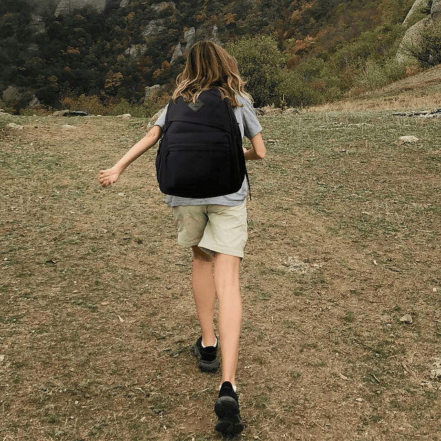 Mochila Negra para Adolescentes para la Escuela, Mochila clá