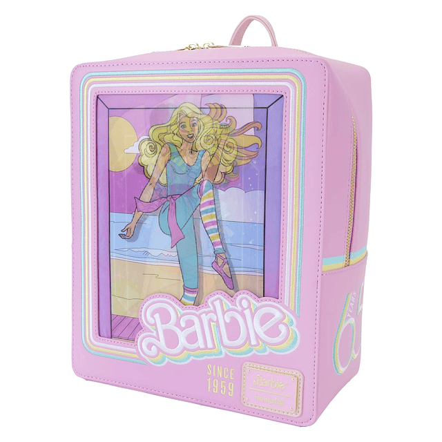 Mini mochila lenticular triple con caja de muñecas Barbie 65