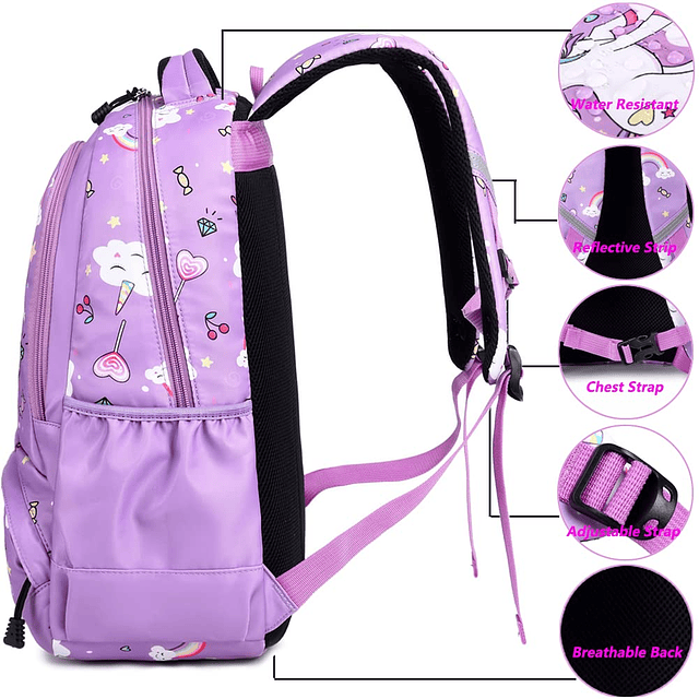 Mochila Unicornio para niñas Mochila escolar preescolar para