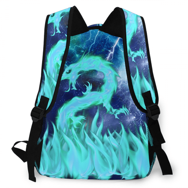 Mochila Cyan Dragon para niños y niñas, mochilas con ilumina