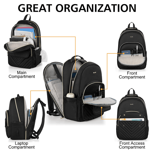 Mochila para computadora portátil para mujer, elegante mochi