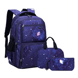 Mochila Galaxy con patrón espacial, mochila para niños de es