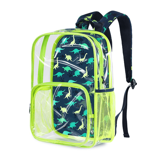 Mochila transparente de dinosaurio para niños, mochilas tran