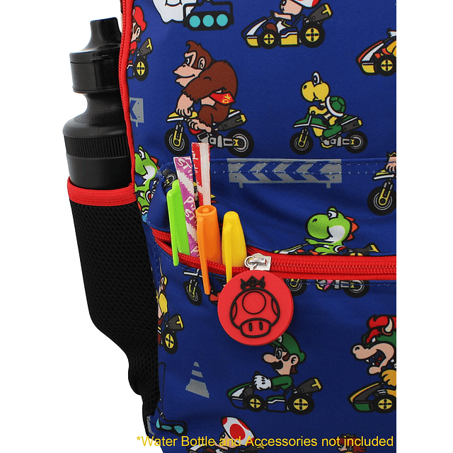 Mario Kart Mochila escolar para niños y niñas de 16 pulgadas