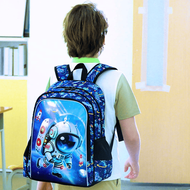 Mochila para niños de 3 piezas, mochila espacial para preesc