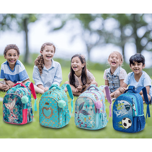 Mochila para niños de 17 pulgadas con bolsa de almuerzo y es