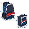 Mochila Shark de 16 pulgadas con lonchera para niños o niñas