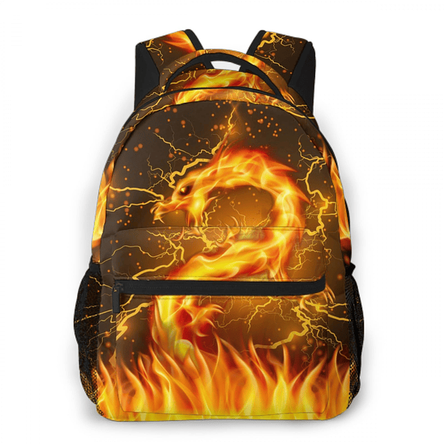 Mochila de dragón de fuego para niños y niñas, mochilas con