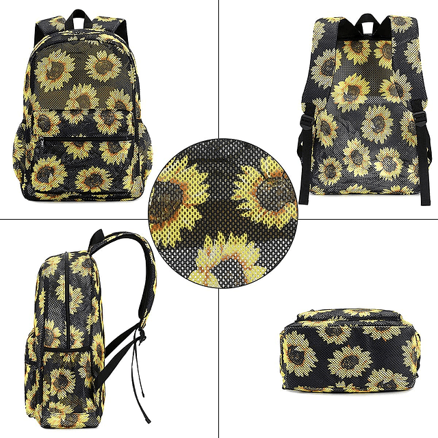 Mochila de malla para niñas y niños, mochilas escolares semi