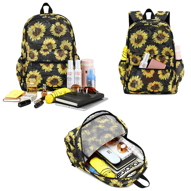 Mochila de malla para niñas y niños, mochilas escolares semi