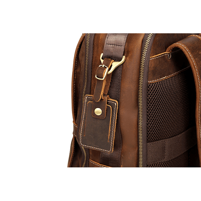 Mochila de cuero genuino vintage para hombres Bolsa para com