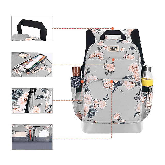 Mochila para portátil de 15,6 a 16 pulgadas para mujer, eleg