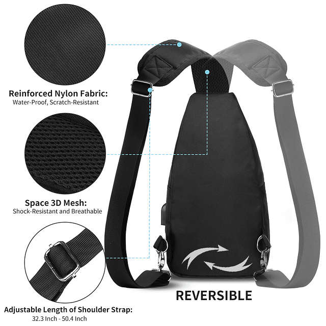 Bolso bandolera para hombre y mujer, mochila de hombro infor