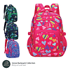 Mochila infantil tropical para niñas | 17 Corazón Magenta |