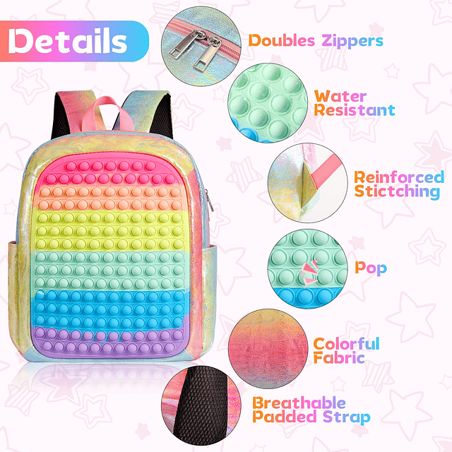 Mochila Pop para niñas Mochila Escolar para niños, Mochila E