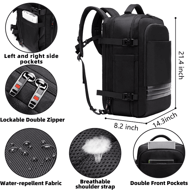 Mochila de viaje para mujeres y hombres,Mochila de mano expa