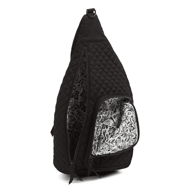 Mochila bandolera de algodón para mujer, negro - Algodón rec