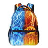 Mochila con diseño de dragón de fuego rojo y azul para niños