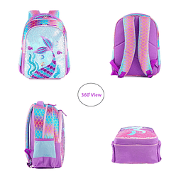 Mochila escolar reversible con lentejuelas, mochila para niñ