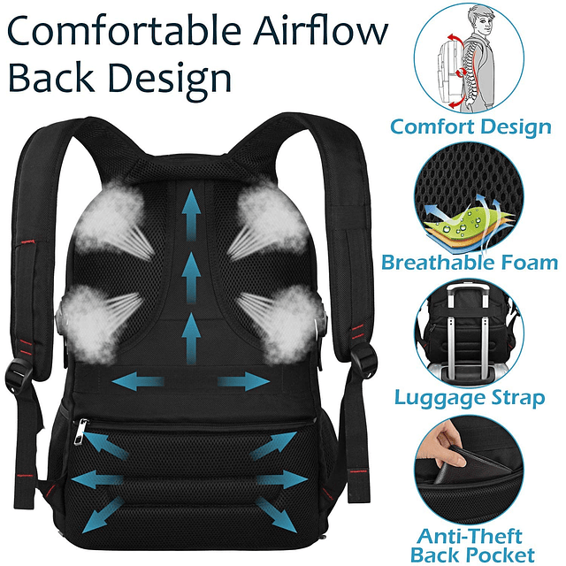 Mochila para computadora portátil de viaje, mochilas antirro