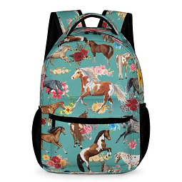 Mochila floral de caballo para niñas y niños, mochilas de es