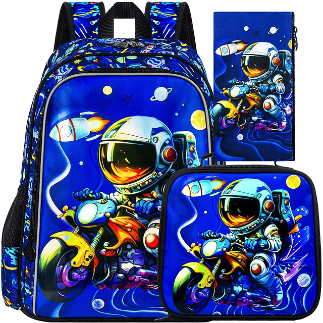 Mochila para niños de 3 uds, juego de mochila de astronauta