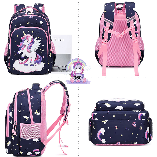 Mochila de unicornio para niñas, mochila escolar, mochila de