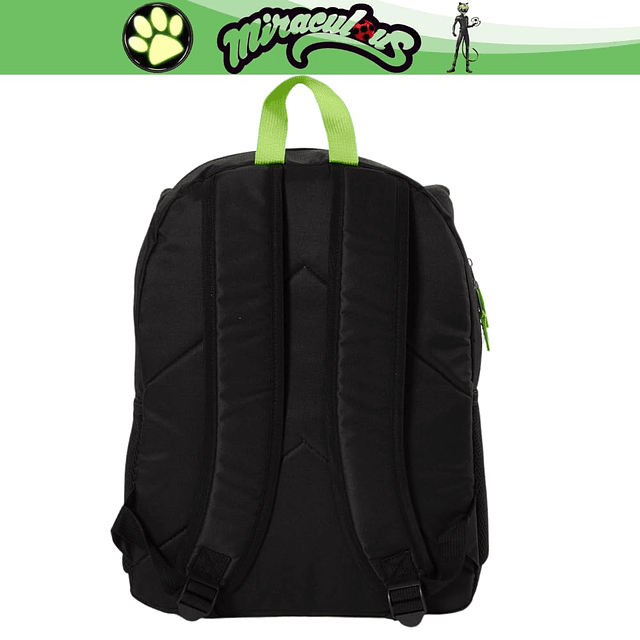 Mochila Ladybug Cat Noir para niñas y niños, 16 pulgadas, co