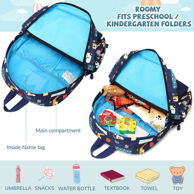 Mochila para niños pequeños, colorida bolsa preescolar con c