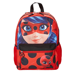 Mochila Ladybug para niñas, 16 pulgadas, roja