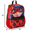 Mochila Ladybug para niñas, 16 pulgadas, roja