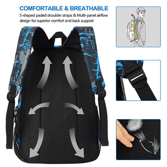 Mochila para ordenador portátil para niños, mochilas escolar