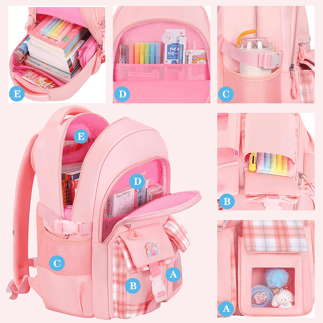 Linda mochila para niños para niñas, linda mochila escolar r