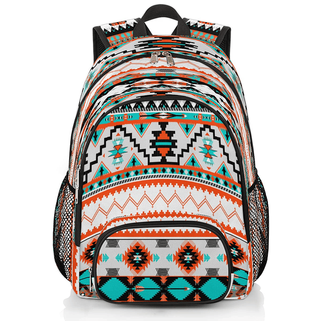 Mochilas escolares con estampado azteca para niñas, niños, a