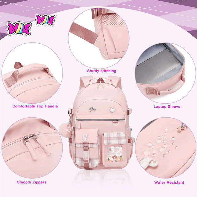 Mochila para niñas, mujeres, niños, primaria, secundaria, se