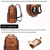 Mochila de cuero genuino vintage para hombres, mochila para