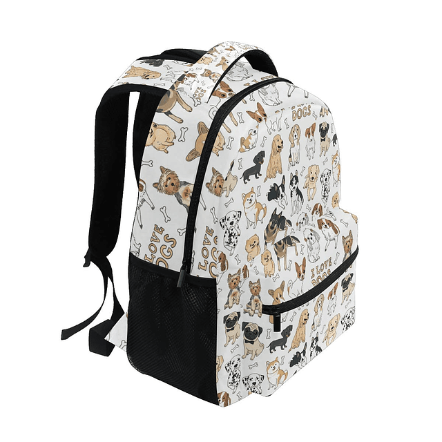 Lindo Doodle Perro Estampado Animal Mochila Grande para Niño