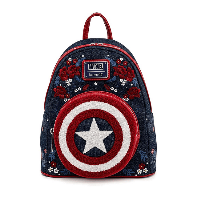 Mochila Capt America 80th Anniversary Sheild Mini Azul-Rojo