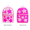 Mochila escolar de lentejuelas para niñas, niños, niños, lin