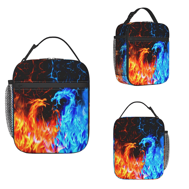 Flame Dragon Fire Mochila Set con lonchera Estuche ligero gr