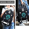 Mochila para computadora portátil de viaje con patrón lumino