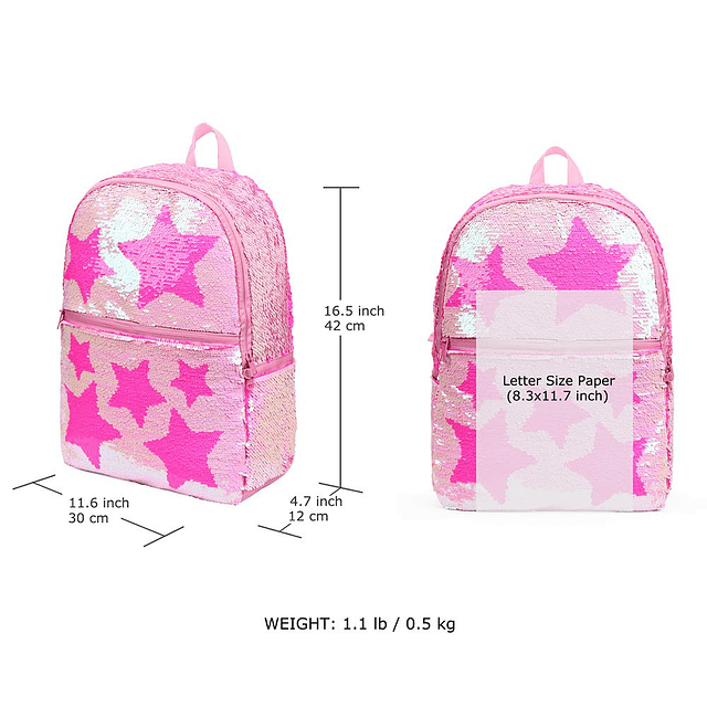 Mochila escolar de lentejuelas para niñas, niños, niños, lin