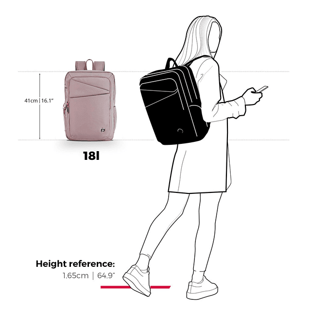 Mochila para ordenador portátil de diseño para mujer, mochil