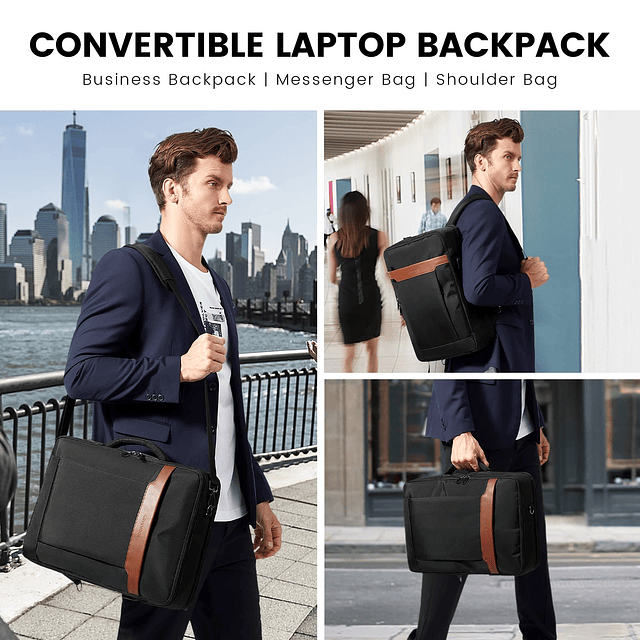 Mochila convertible para computadora portátil, 3 en 1, malet