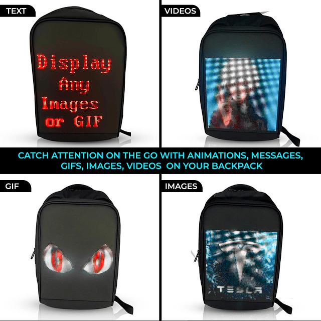 Mochila LED, Bolsa LED, Mochila LED con pantalla programable