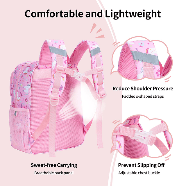 Mochila para niños para niñas – Mochila de unicornio de 15 p