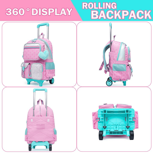 Mochila con ruedas para niñas Mochila con ruedas Mochila lin